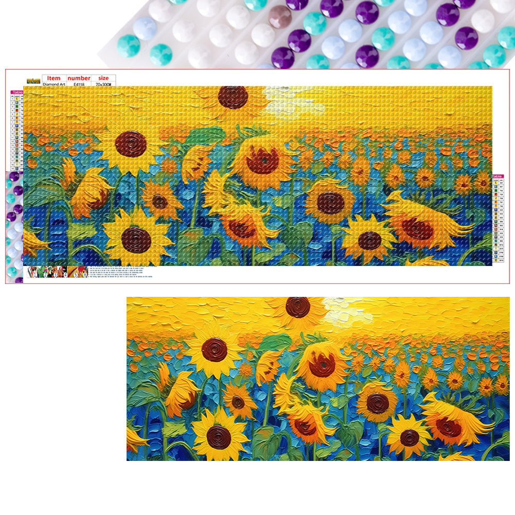 Diamond Painting - Full Round - Sunflowers (70*30CM)