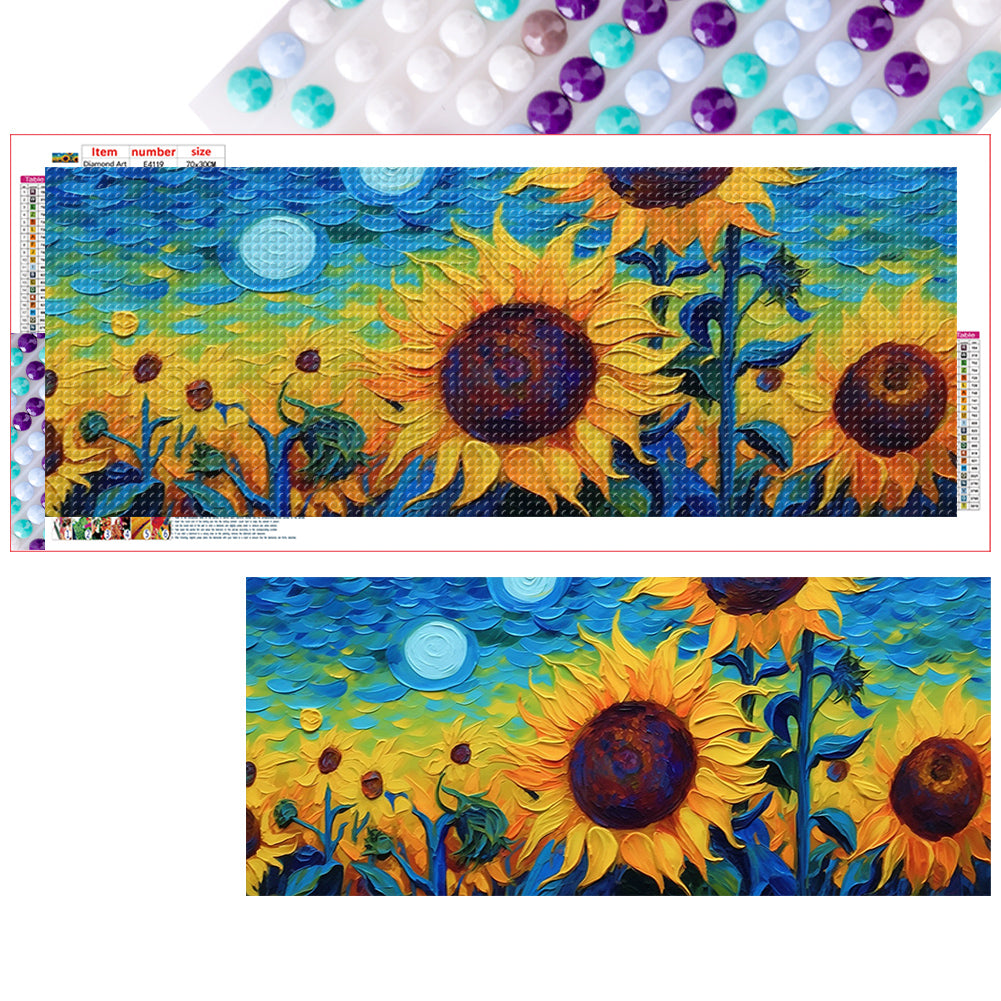 Diamond Painting - Full Round - Sunflowers (70*30CM)