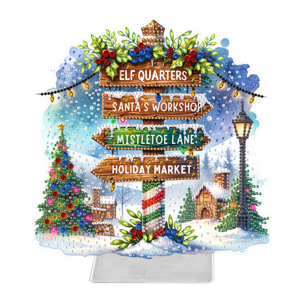 Acrylic Special Shape Signpost Rhinestones Desktop Ornaments Bedroom Table Decor