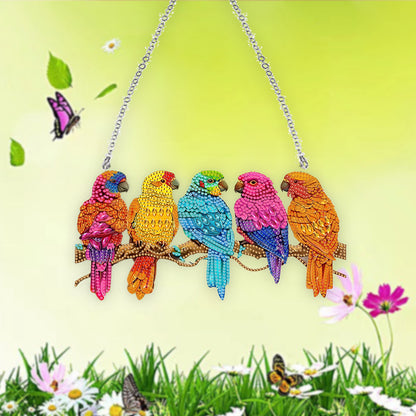 Acrylic Special Shape Parrot 5D DIY Diamond Painting Dots Pendant for Art Crafts