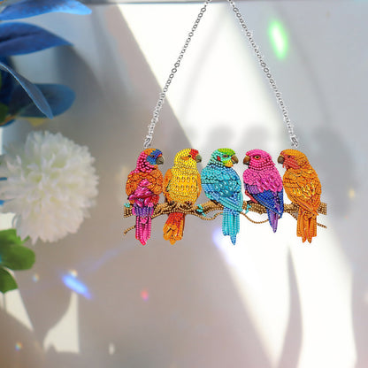 Acrylic Special Shape Parrot 5D DIY Diamond Painting Dots Pendant for Art Crafts