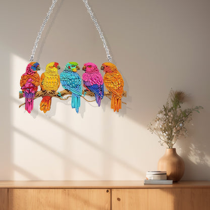 Acrylic Special Shape Parrot 5D DIY Diamond Painting Dots Pendant for Art Crafts