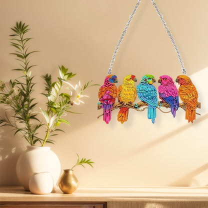 Acrylic Special Shape Parrot 5D DIY Diamond Painting Dots Pendant for Art Crafts