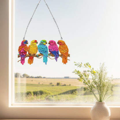Acrylic Special Shape Parrot 5D DIY Diamond Painting Dots Pendant for Art Crafts