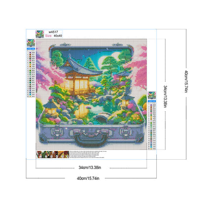 Diamond Painting - Full Round - Garden scenery in the suitcase (40*40CM)
