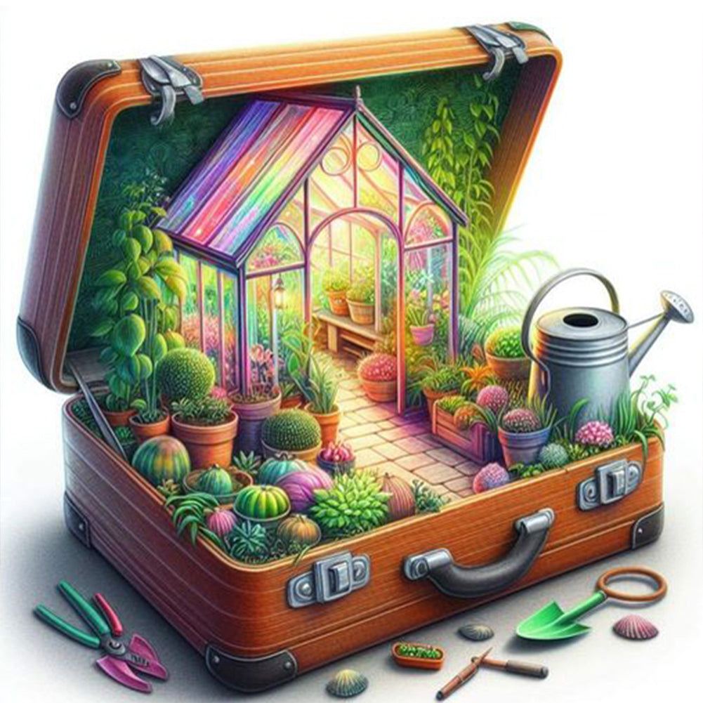 Diamond Painting - Full Round - Suitcase Gardening in the suitcase (40*40CM)