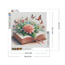 Load image into Gallery viewer, Diamond Painting - Full Round - Flowers and butterflies in the book (40*40CM)
