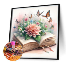 Load image into Gallery viewer, Diamond Painting - Full Round - Flowers and butterflies in the book (40*40CM)
