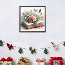 Load image into Gallery viewer, Diamond Painting - Full Round - Flowers and butterflies in the book (40*40CM)
