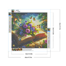 Load image into Gallery viewer, Diamond Painting - Full Round - Flowers on the book (40*40CM)
