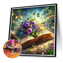 Load image into Gallery viewer, Diamond Painting - Full Round - Flowers on the book (40*40CM)
