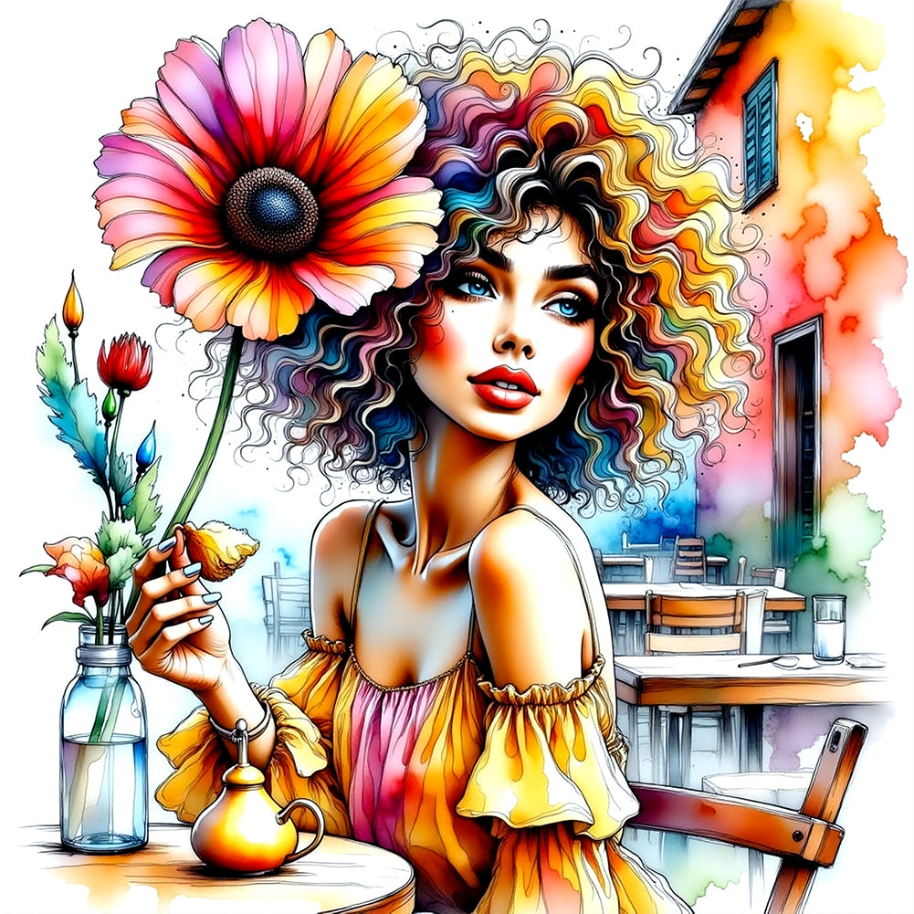 Diamond Painting - Full Round - Girl (30*30CM)