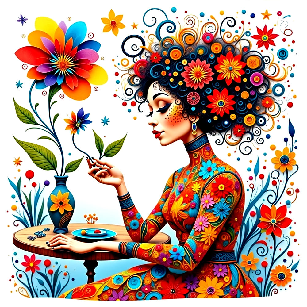 Diamond Painting - Full Round - Girl (30*30CM)