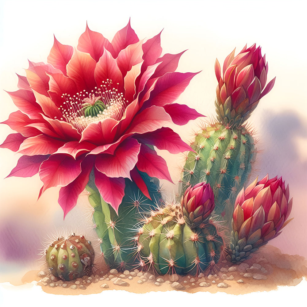 Diamond Painting - Full Round - Cactus flowers (30*30CM)