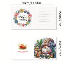 Load image into Gallery viewer, 6Pcs Christmas Snowman Diamond Painting Greeting Card for Holiday Party Favors
