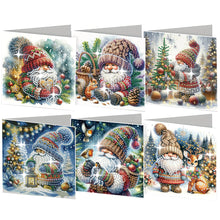 Load image into Gallery viewer, 6Pcs Christmas Snowman Diamond Painting Greeting Card for Holiday Party Favors
