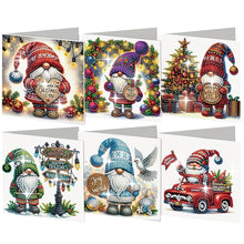 Load image into Gallery viewer, 6Pcs Christmas Snowman Diamond Painting Greeting Card for Holiday Party Favors
