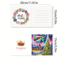 Load image into Gallery viewer, 6Pcs Christmas Snowman Diamond Painting Greeting Card for Holiday Party Favors
