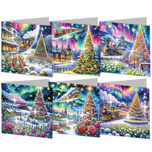 Load image into Gallery viewer, 6Pcs Christmas Snowman Diamond Painting Greeting Card for Holiday Party Favors
