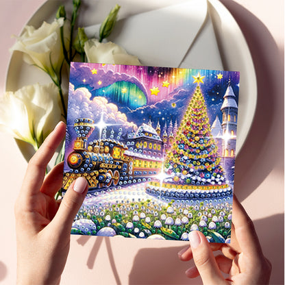 6Pcs Christmas Snowman Diamond Painting Greeting Card for Holiday Party Favors
