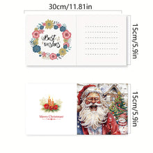 Load image into Gallery viewer, 6Pcs Christmas Snowman Diamond Painting Greeting Card for Holiday Party Favors
