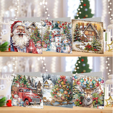 Load image into Gallery viewer, 6Pcs Christmas Snowman Diamond Painting Greeting Card for Holiday Party Favors
