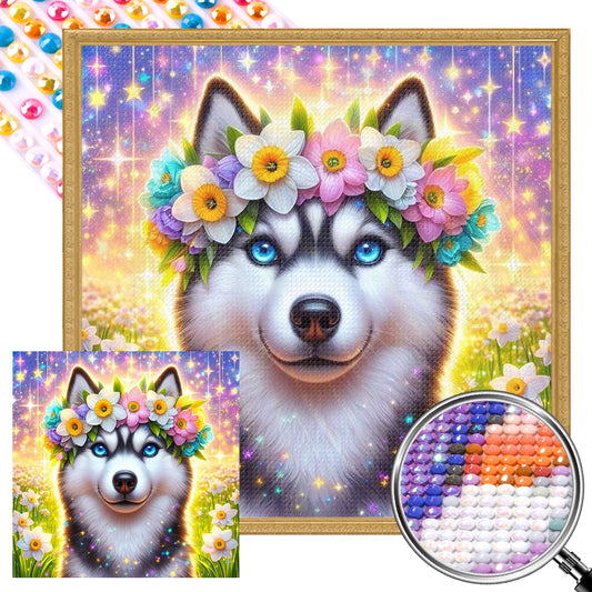 AB Diamond Painting - Full Round - Flower puppy (40*40CM)