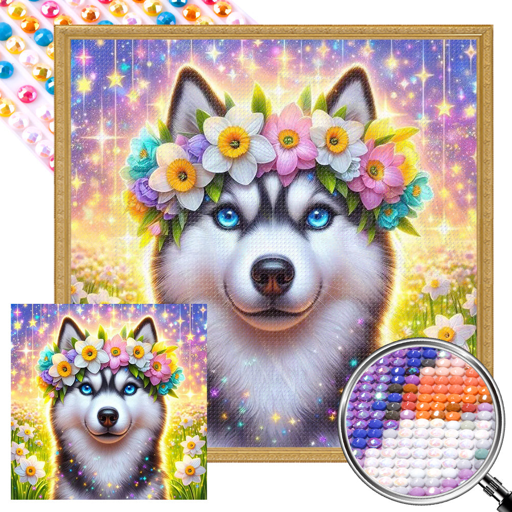AB Diamond Painting - Full Round - Flower puppy (40*40CM)