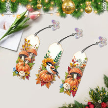 Load image into Gallery viewer, 3Pcs Special Shape Book Pumpkin 5D DIY Diamond Painting Bookmark for Book Lovers
