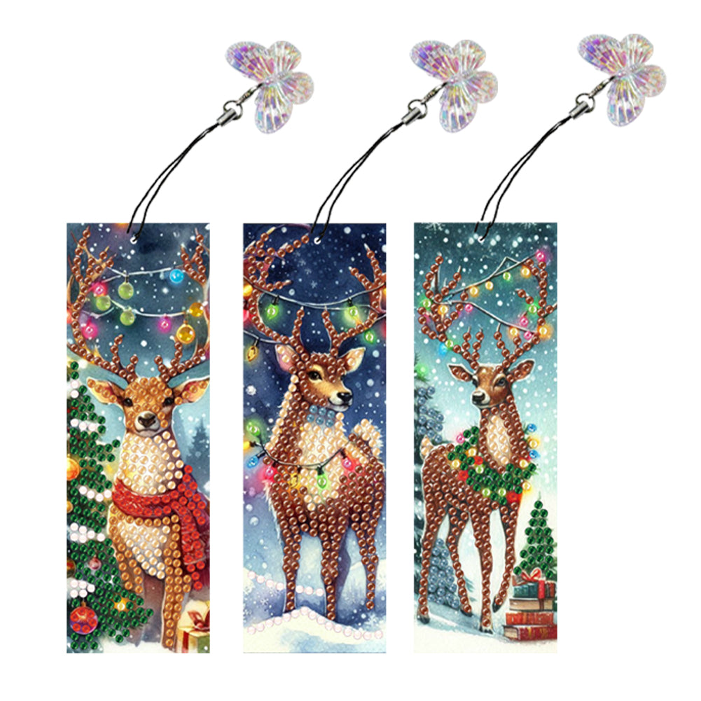 3Pcs Special Shape Book Pumpkin 5D DIY Diamond Painting Bookmark for Book Lovers