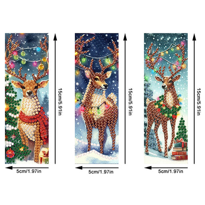 3Pcs Special Shape Book Pumpkin 5D DIY Diamond Painting Bookmark for Book Lovers