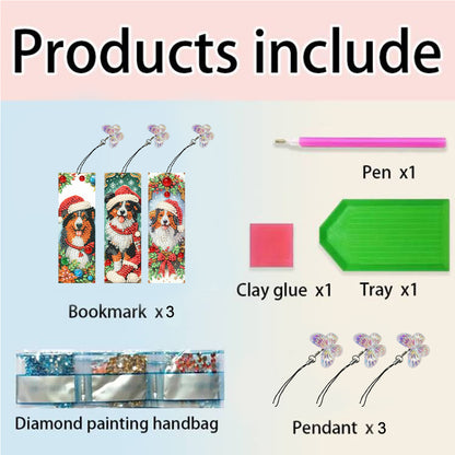 3Pcs Special Shape Book Pumpkin 5D DIY Diamond Painting Bookmark for Book Lovers