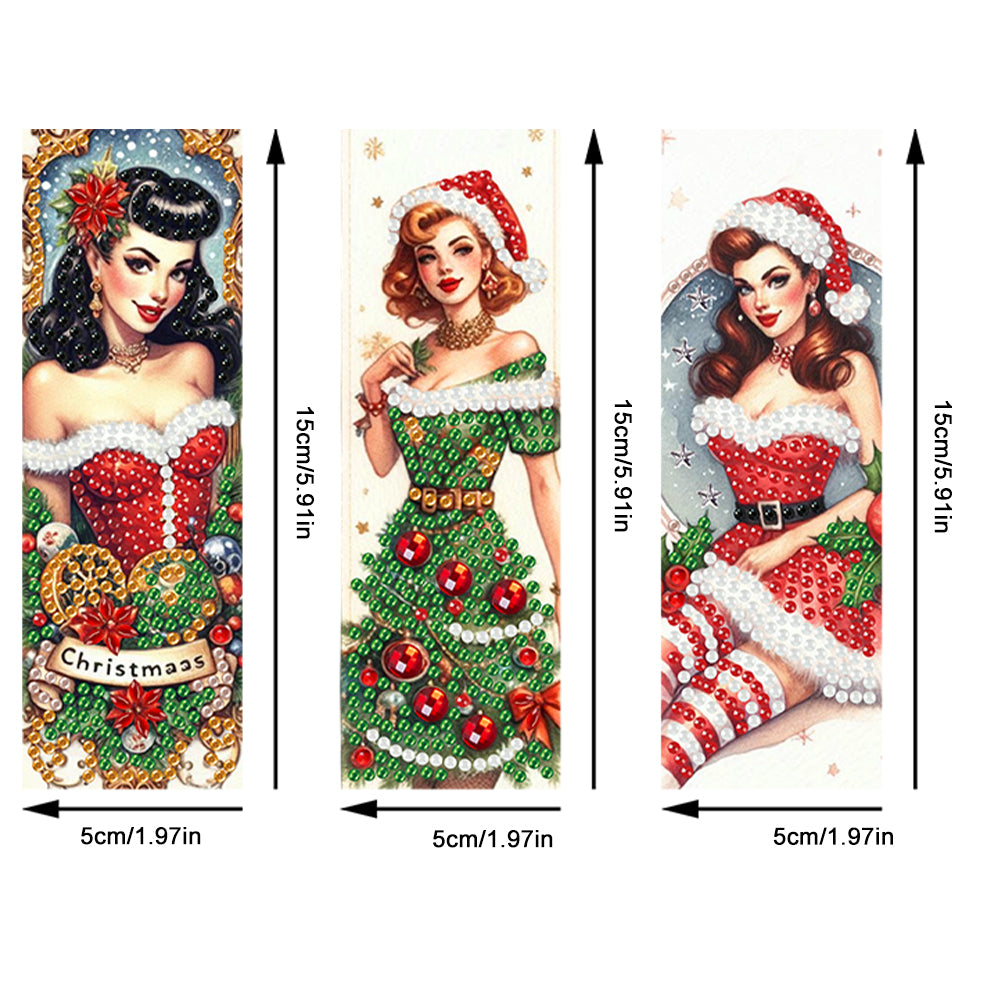 3Pcs Special Shape Book Pumpkin 5D DIY Diamond Painting Bookmark for Book Lovers
