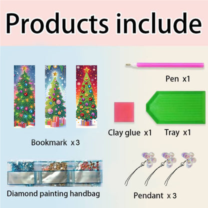 3Pcs Special Shape Book Pumpkin 5D DIY Diamond Painting Bookmark for Book Lovers