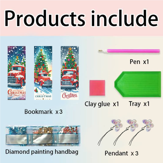 3Pcs Special Shape Book Pumpkin 5D DIY Diamond Painting Bookmark for Book Lovers