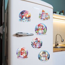 Load image into Gallery viewer, 6Pcs Acrylic Snowman Diamond Painting Art Fridge Magnet for Adults Beginners
