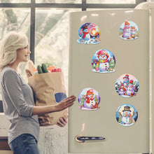 Load image into Gallery viewer, 6Pcs Acrylic Snowman Diamond Painting Art Fridge Magnet for Adults Beginners
