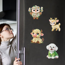 Load image into Gallery viewer, 6Pcs Acrylic Daisy Animal Diamond Painting Art Fridge Magnet for Adults Beginner
