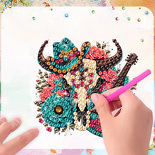 Load image into Gallery viewer, 6Pcs Acrylic Cow Skull Diamond Painting Art Fridge Magnet for Adults Beginners
