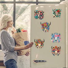 Load image into Gallery viewer, 6Pcs Acrylic Cow Skull Diamond Painting Art Fridge Magnet for Adults Beginners
