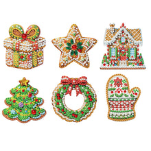 Load image into Gallery viewer, 6Pcs Acrylic Christmas Cookies Diamond Painting Art Fridge Magnet for Adults
