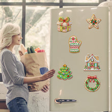Load image into Gallery viewer, 6Pcs Acrylic Christmas Cookies Diamond Painting Art Fridge Magnet for Adults
