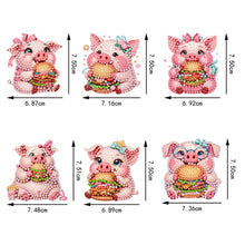 Load image into Gallery viewer, 6Pcs Acrylic Hamburger Pig Diamond Painting Art Fridge Magnet for Adults
