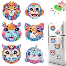 Load image into Gallery viewer, 6Pcs Acrylic Animal Head Diamond Painting Art Fridge Magnet for Adults Beginners
