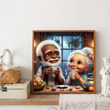 Load image into Gallery viewer, Diamond Painting - Full Round - Drink Grandpa and grandma with hot drinks (40*40CM)
