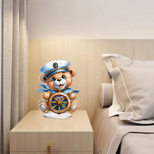 Load image into Gallery viewer, Acrylic Special Shape Sailing Bear DIY Diamond Painting Desktop Ornaments
