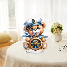 Load image into Gallery viewer, Acrylic Special Shape Sailing Bear DIY Diamond Painting Desktop Ornaments
