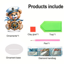 Load image into Gallery viewer, Acrylic Special Shape Sailing Bear DIY Diamond Painting Desktop Ornaments
