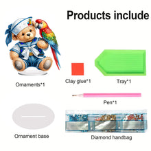 Load image into Gallery viewer, Acrylic Special Shape Sailing Bear DIY Diamond Painting Desktop Ornaments

