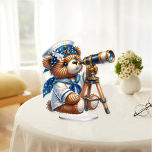 Load image into Gallery viewer, Acrylic Special Shape Sailing Bear DIY Diamond Painting Desktop Ornaments
